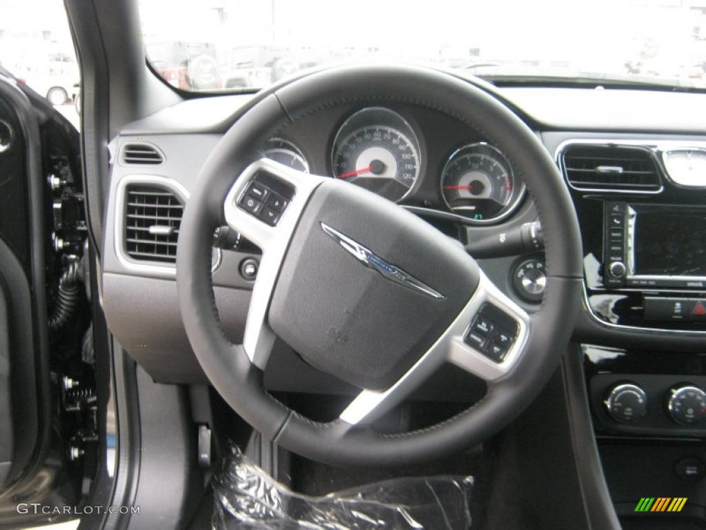 2011 Chrysler 200 Touring Black Steering Wheel Photo #44635198