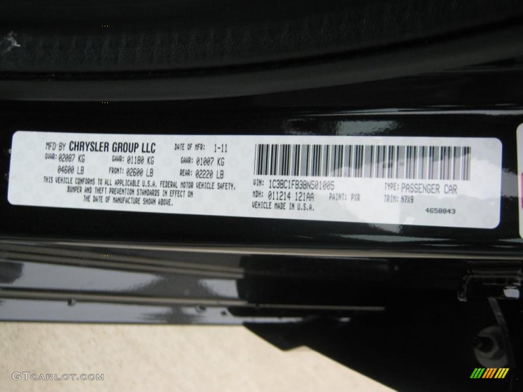 2011 200 Color Code PXR for Brilliant Black Crystal Pearl Photo #44635498