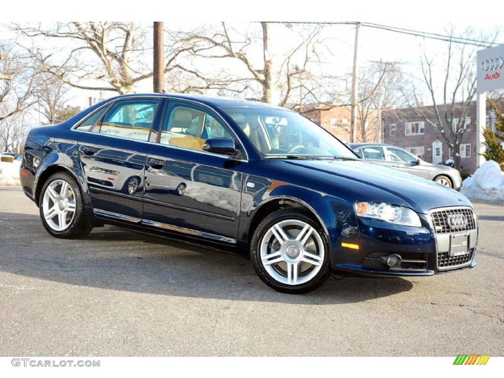 2008 A4 2.0T quattro Sedan - Deep Sea Blue Pearl Effect / Beige photo #8