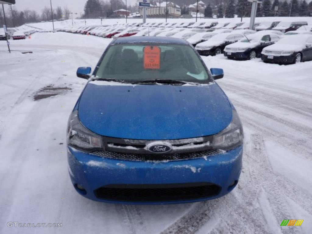 2010 Focus SES Sedan - Blue Flame Metallic / Medium Stone photo #7