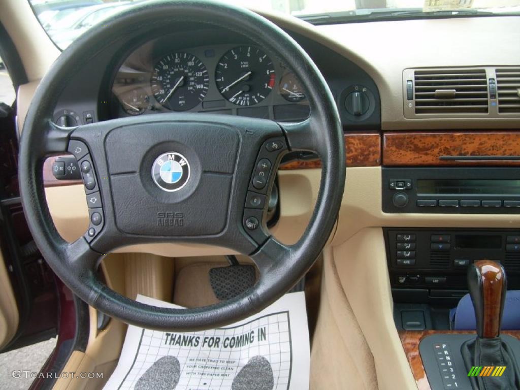 1997 BMW 5 Series 528i Sedan Sand Beige Steering Wheel Photo #44639106