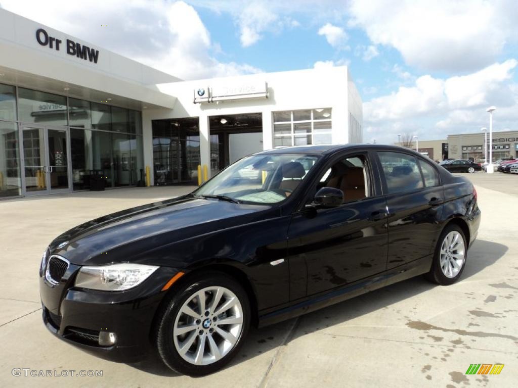 2011 3 Series 328i Sedan - Jet Black / Saddle Brown Dakota Leather photo #1