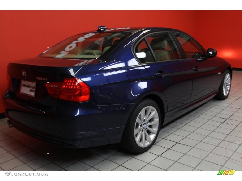 2011 3 Series 328i Sedan - Deep Sea Blue Metallic / Beige photo #3