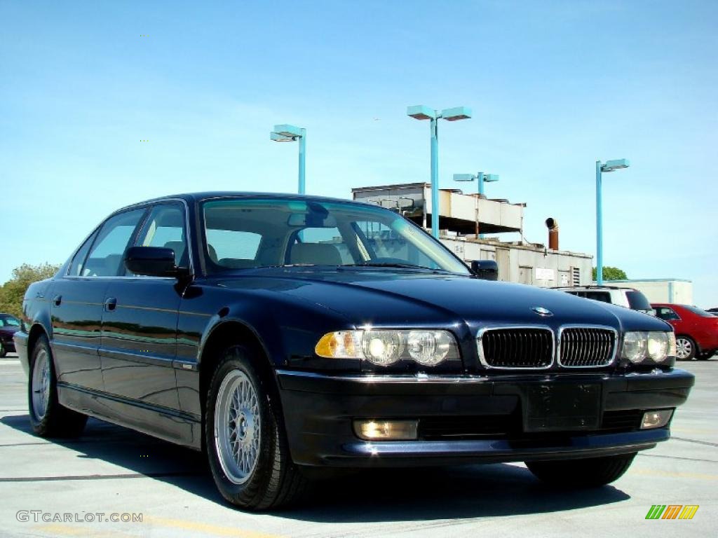 2001 7 Series 740iL Sedan - Orient Blue Metallic / Oyster Beige/Navy Blue photo #9