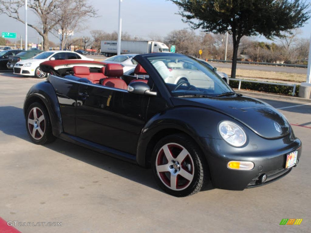2005 New Beetle Dark Flint Edition Convertible - Dark Flint Metallic / Bordeaux Red photo #3