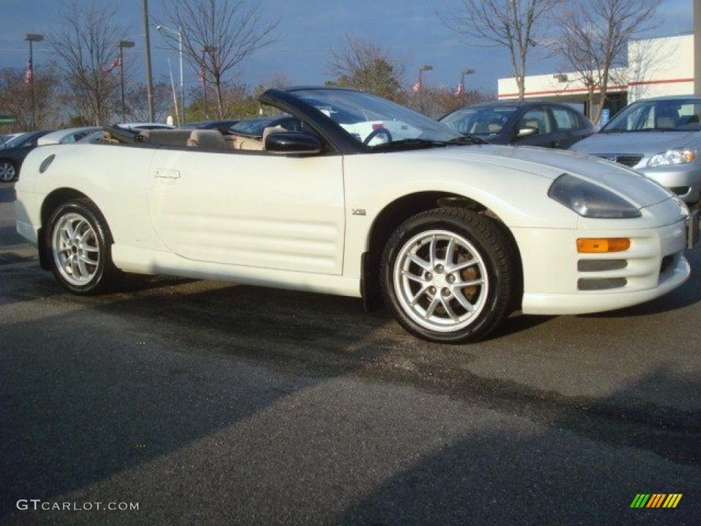 2001 Eclipse Spyder GT - Dover White Pearl / Tan photo #2