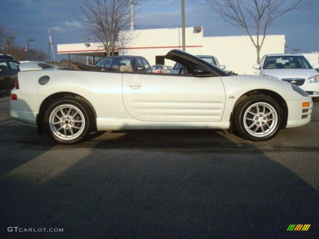 2001 Eclipse Spyder GT - Dover White Pearl / Tan photo #3