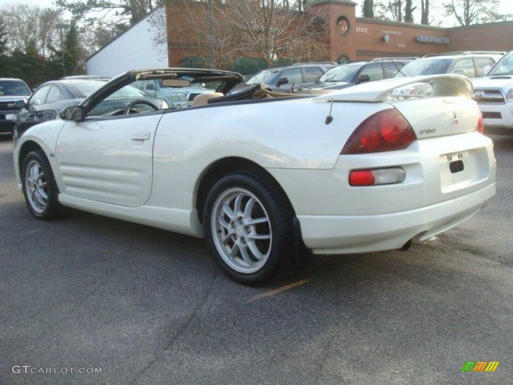 2001 Eclipse Spyder GT - Dover White Pearl / Tan photo #5