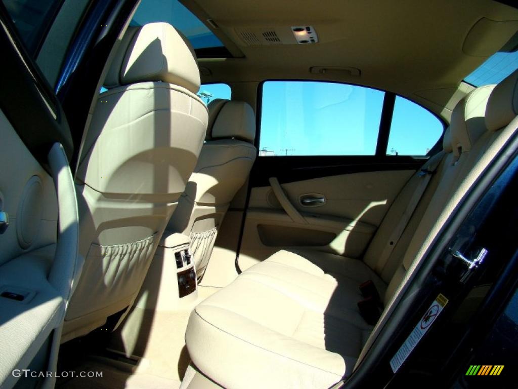 2008 5 Series 550i Sedan - Carbon Black Metallic / Cream Beige Dakota Leather photo #33