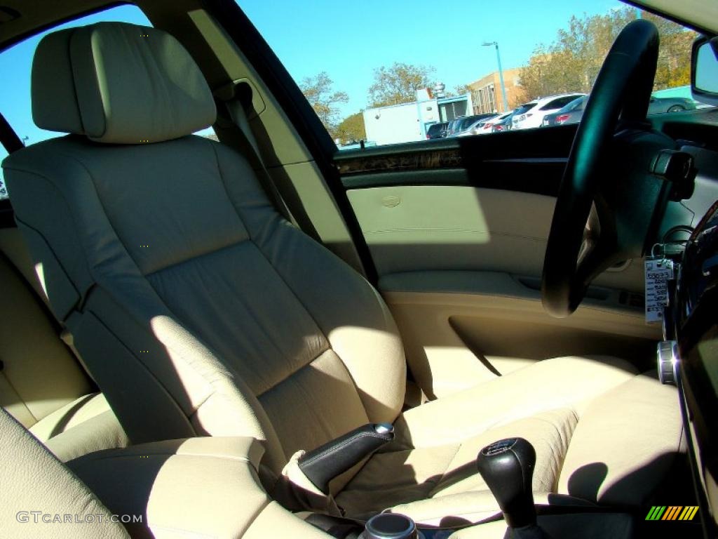 2008 5 Series 550i Sedan - Carbon Black Metallic / Cream Beige Dakota Leather photo #47