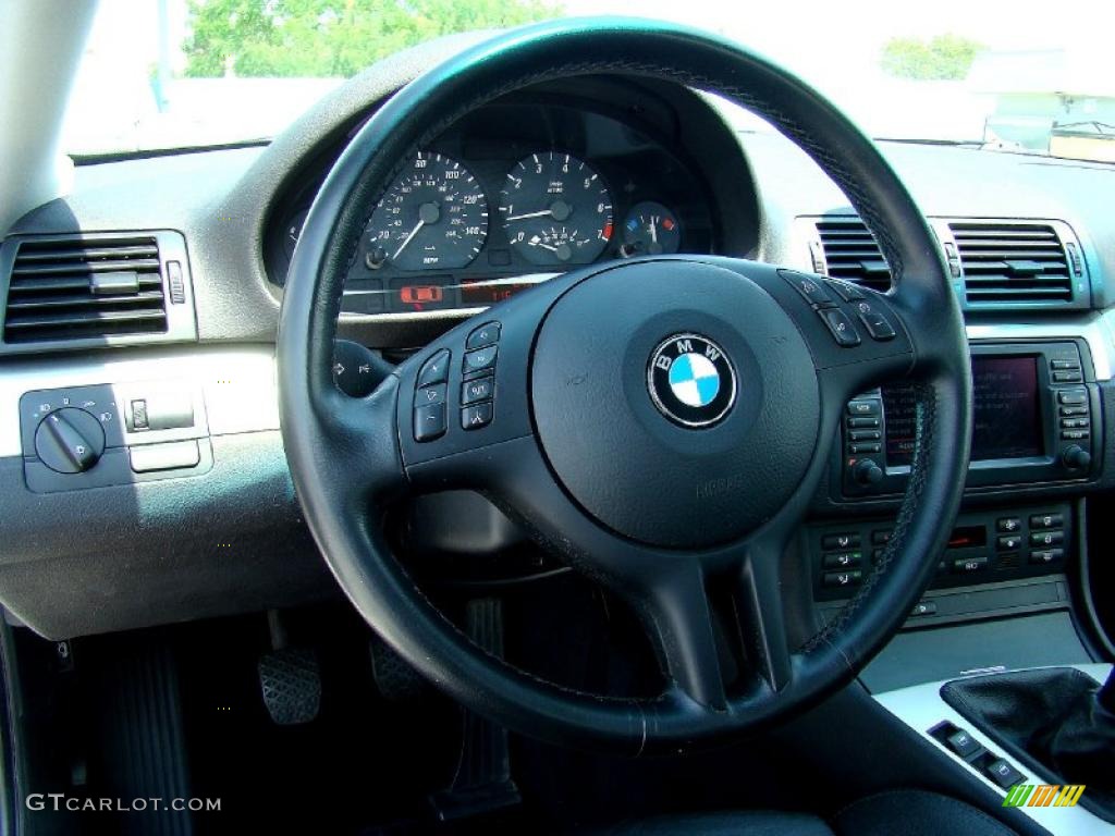 2004 BMW 3 Series 325i Coupe Black Steering Wheel Photo #44663087