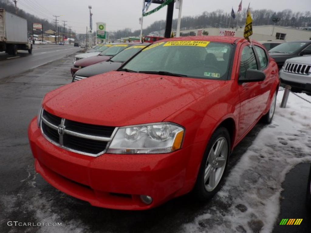 2008 Avenger SXT - TorRed / Dark Slate Gray/Light Slate Gray photo #1