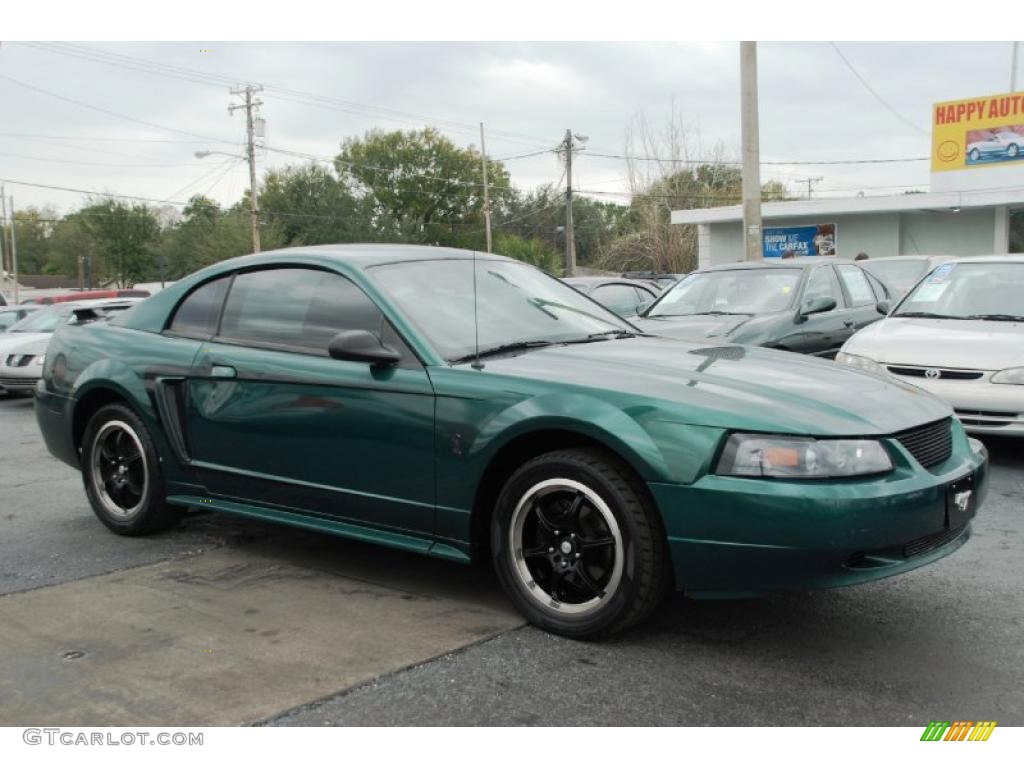 2000 Mustang V6 Coupe - Amazon Green Metallic / Dark Charcoal photo #2