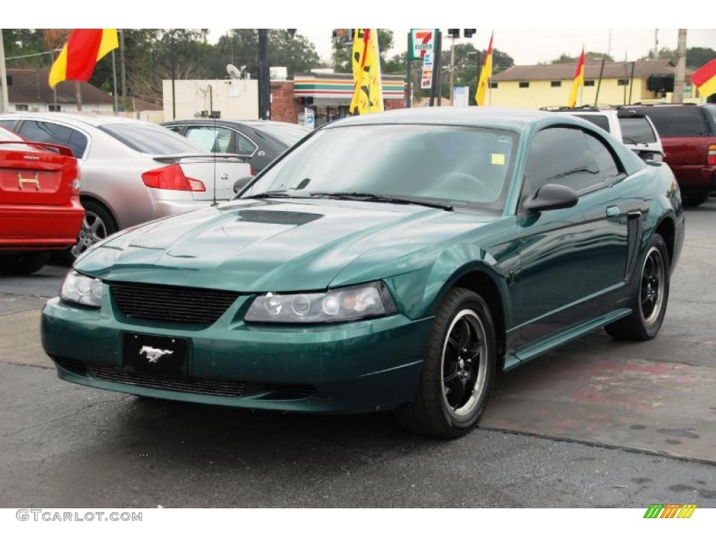 2000 Mustang V6 Coupe - Amazon Green Metallic / Dark Charcoal photo #5