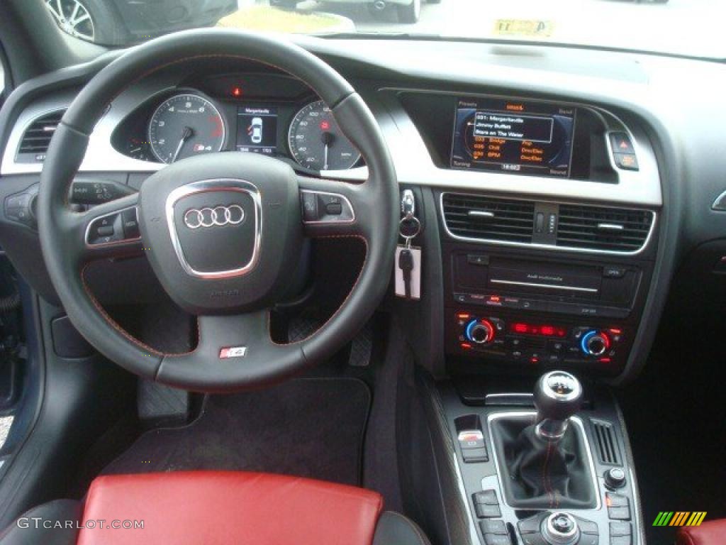 2010 Audi S4 3.0 quattro Sedan Black/Red Dashboard Photo #44667063