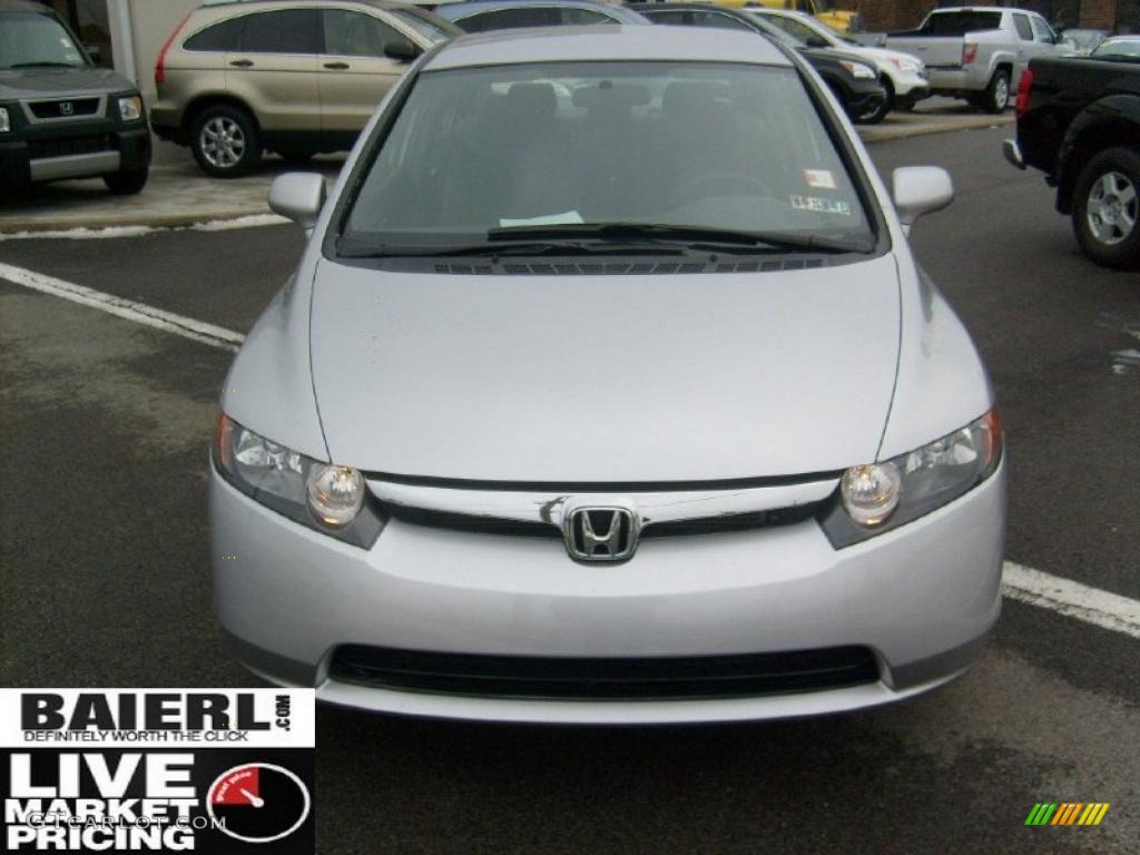 2008 Civic LX Sedan - Alabaster Silver Metallic / Gray photo #2