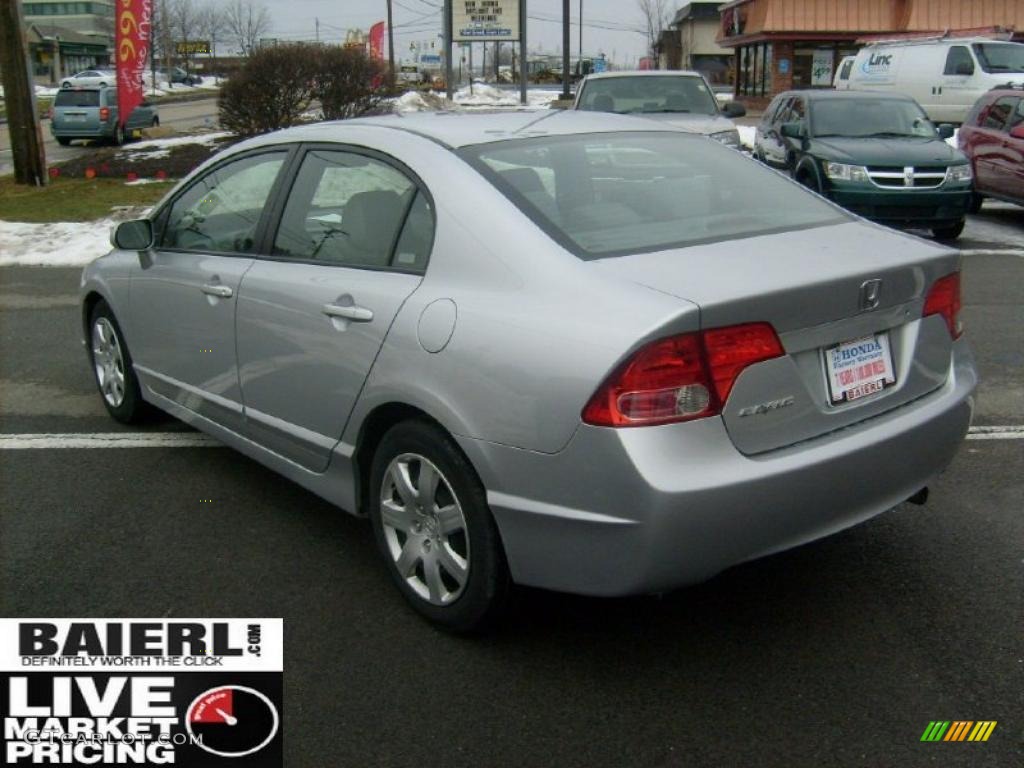 2008 Civic LX Sedan - Alabaster Silver Metallic / Gray photo #4