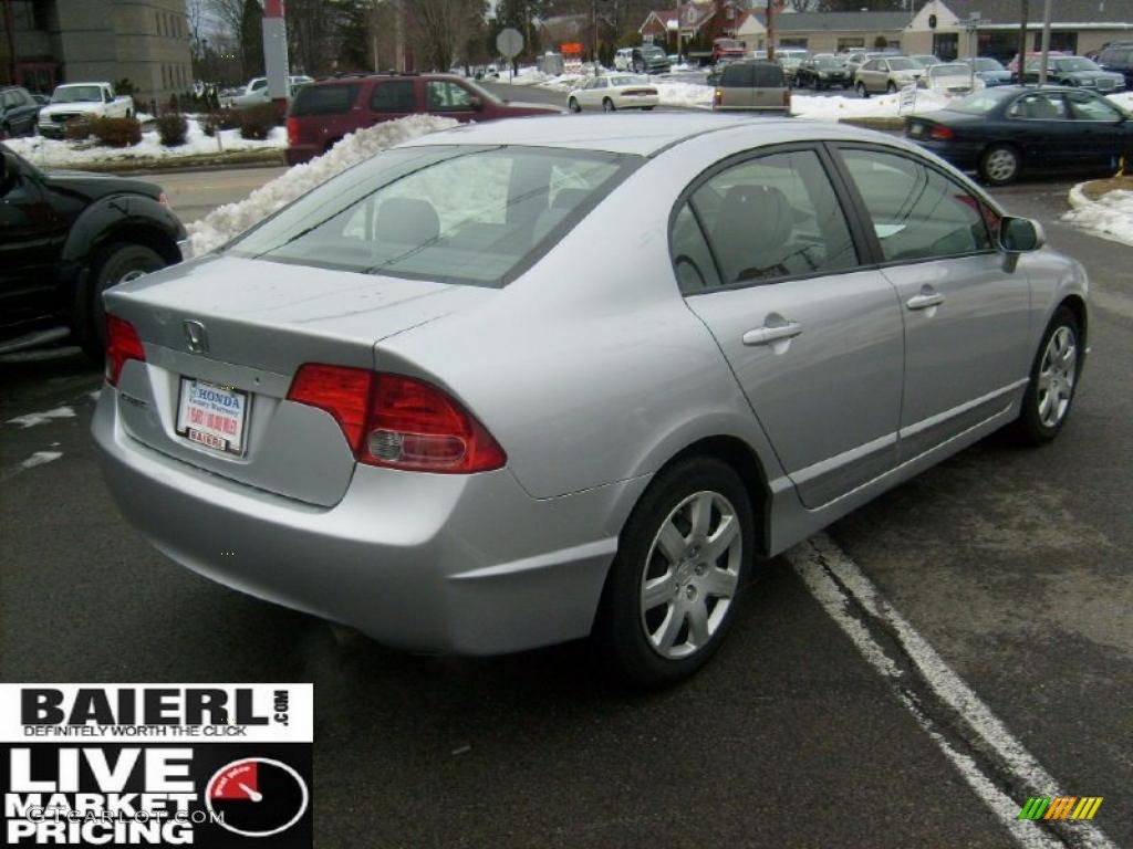 2008 Civic LX Sedan - Alabaster Silver Metallic / Gray photo #6