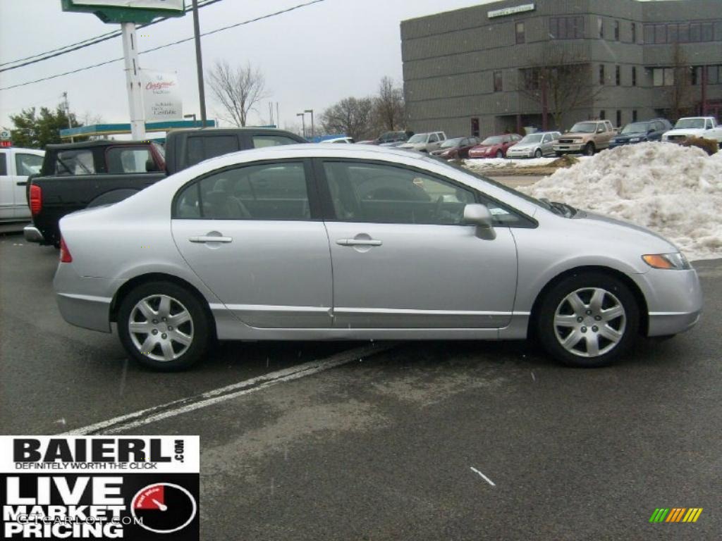 2008 Civic LX Sedan - Alabaster Silver Metallic / Gray photo #7