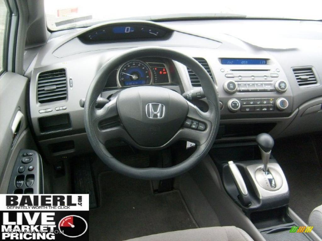 2008 Civic LX Sedan - Alabaster Silver Metallic / Gray photo #13