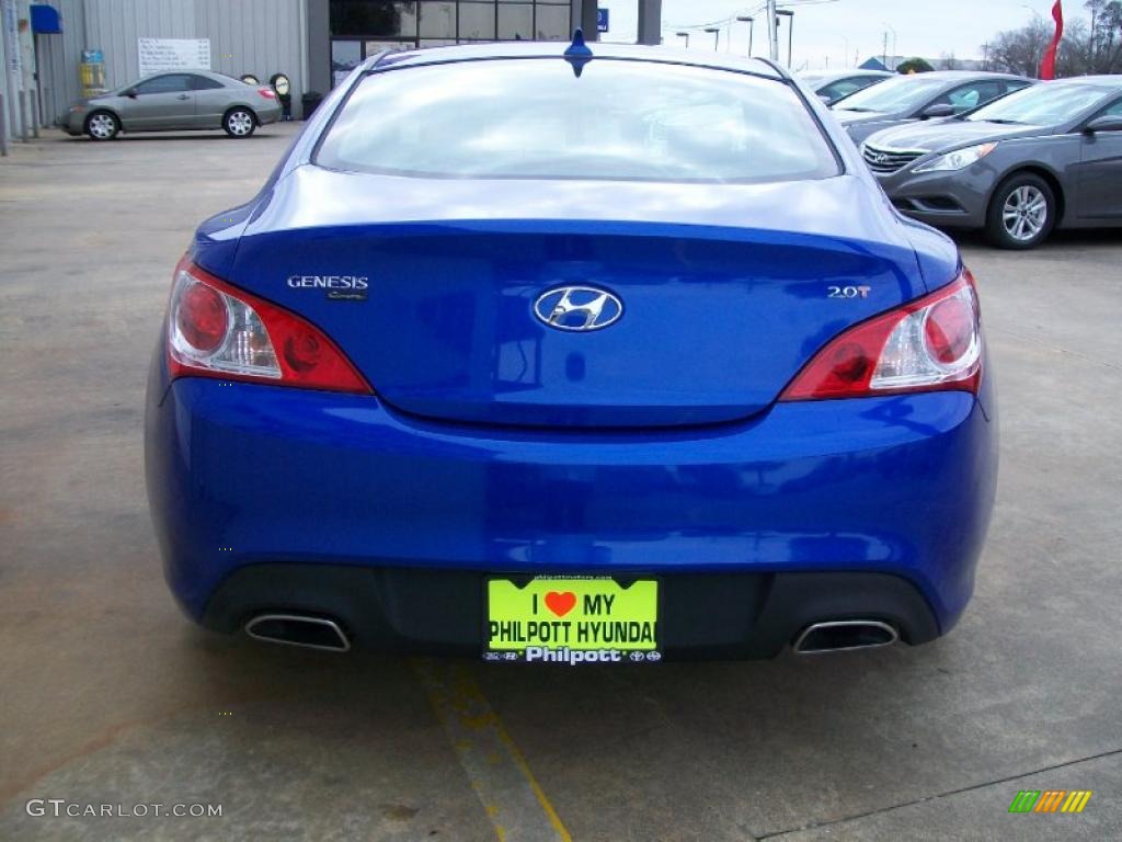 2011 Genesis Coupe 2.0T - Mirabeau Blue / Black Cloth photo #4