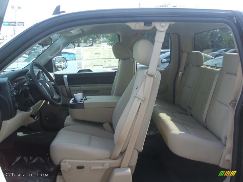 Light Cashmere/Ebony Interior 2011 Chevrolet Silverado 1500 Extended Cab 4x4 Photo #44679759