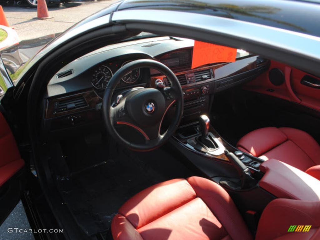 2008 3 Series 335i Convertible - Jet Black / Coral Red/Black photo #11