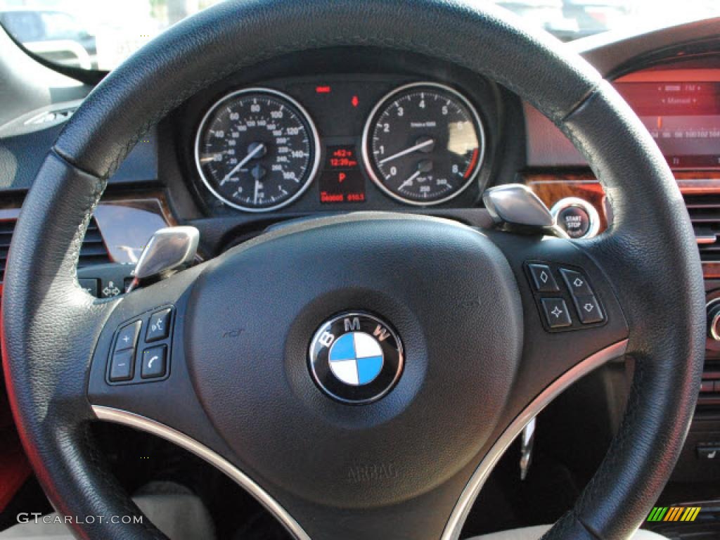 2008 3 Series 335i Convertible - Jet Black / Coral Red/Black photo #17