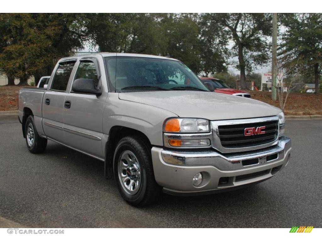 2006 Sierra 1500 SLE Crew Cab - Silver Birch Metallic / Dark Pewter photo #6