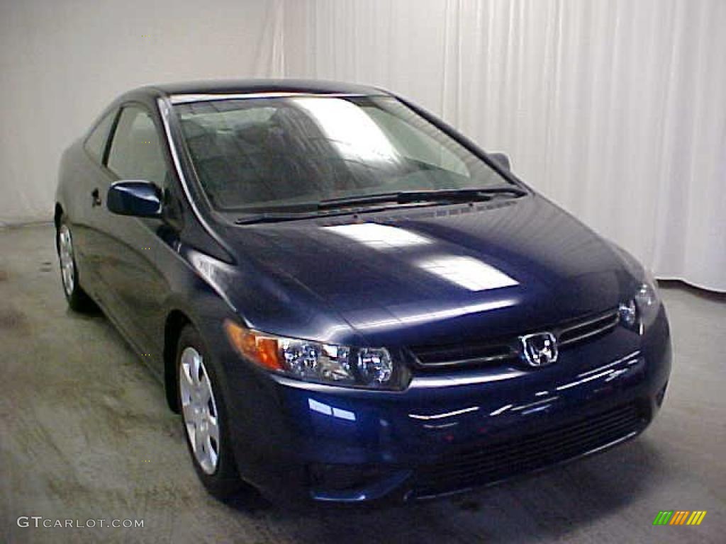 2007 Civic LX Coupe - Royal Blue Pearl / Gray photo #1