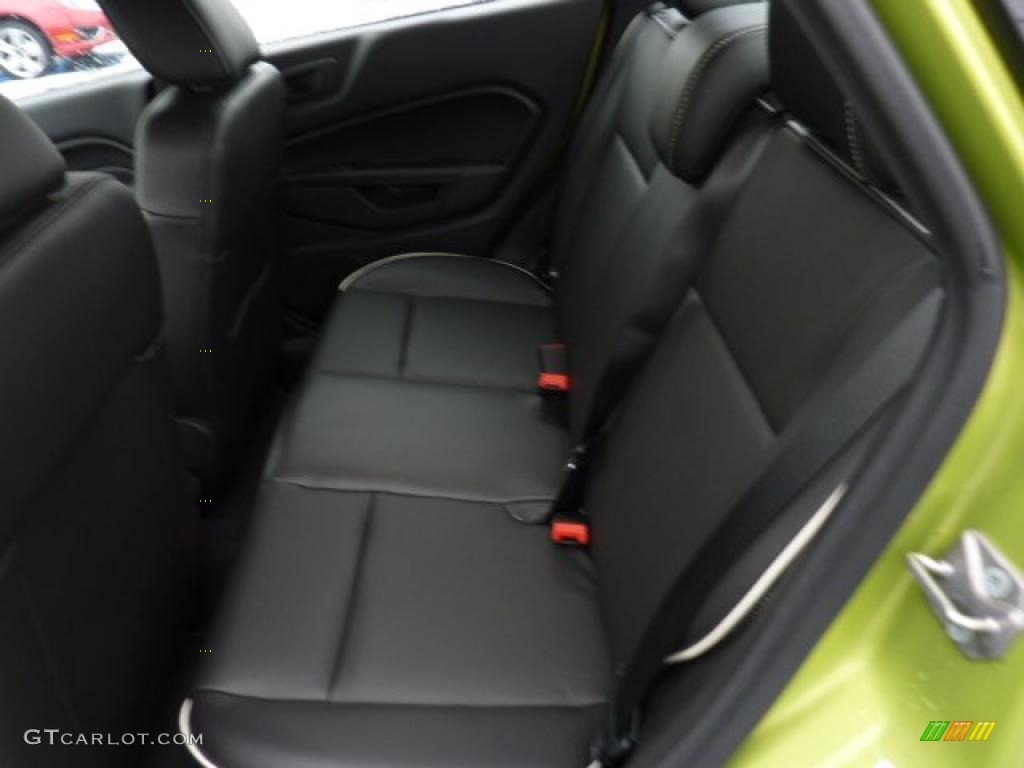 2011 Fiesta SEL Sedan - Lime Squeeze Metallic / Charcoal Black Leather photo #9