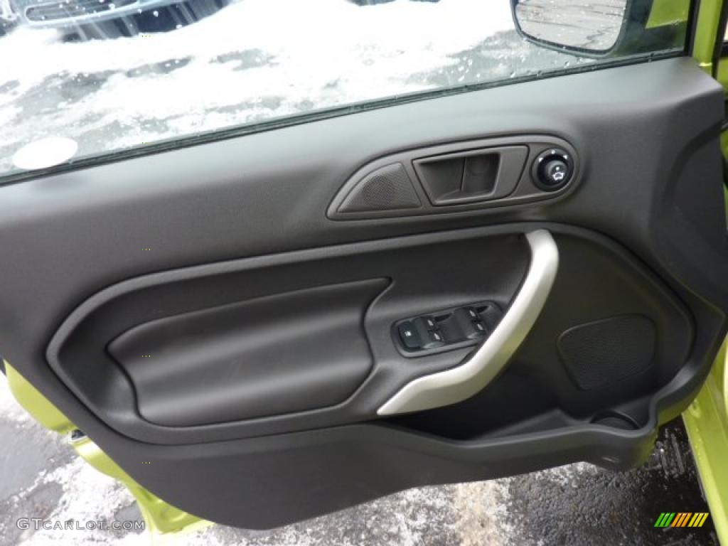 2011 Ford Fiesta SEL Sedan Charcoal Black Leather Door Panel Photo #44688033