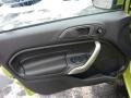 Charcoal Black Leather 2011 Ford Fiesta SEL Sedan Door Panel