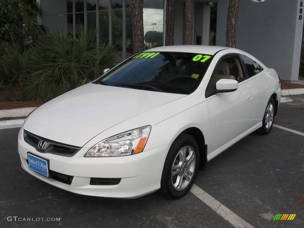 2007 Accord LX Coupe - Taffeta White / Ivory photo #4