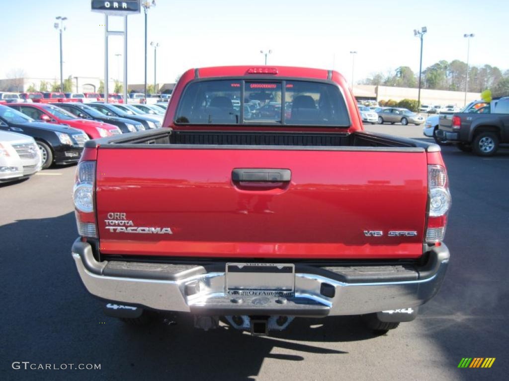 2011 Tacoma V6 SR5 Access Cab 4x4 - Barcelona Red Metallic / Graphite Gray photo #4