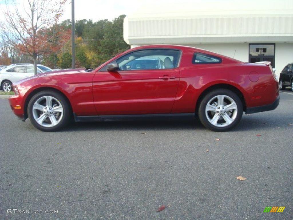 2010 Mustang V6 Premium Coupe - Red Candy Metallic / Stone photo #3