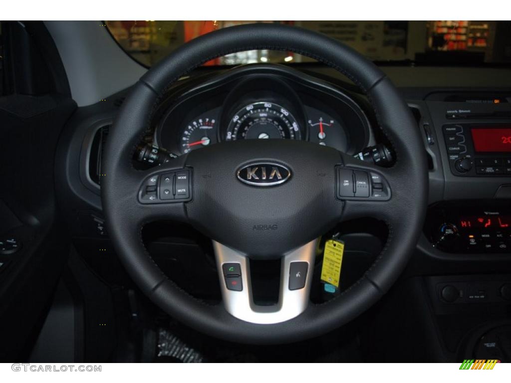 2011 Kia Sportage EX AWD Black Steering Wheel Photo #44698393