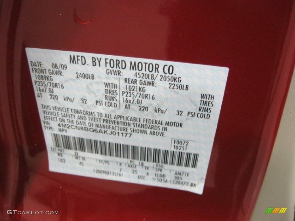 2010 Mariner Color Code JV for Sangria Red Metallic Photo #44699517