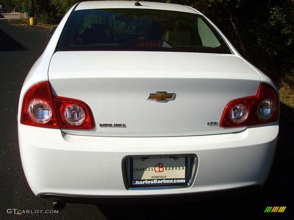 2009 Malibu LTZ Sedan - Summit White / Ebony/Brick photo #4