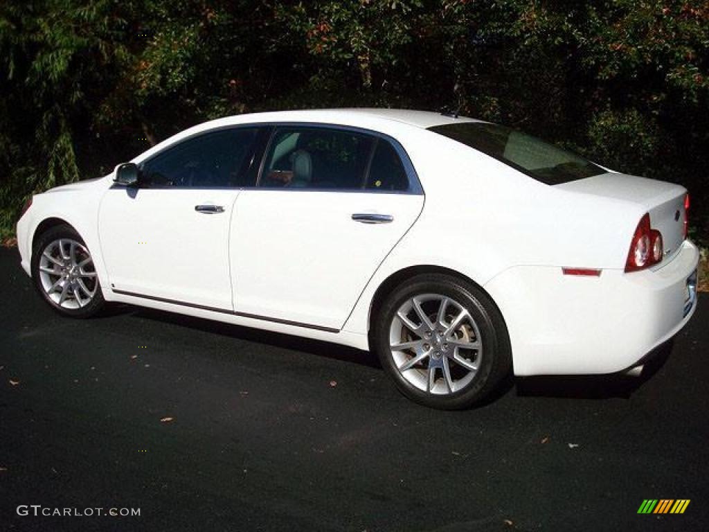 2009 Malibu LTZ Sedan - Summit White / Ebony/Brick photo #5
