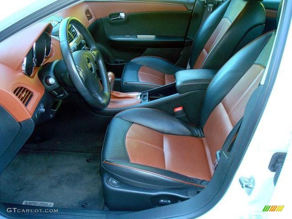 2009 Malibu LTZ Sedan - Summit White / Ebony/Brick photo #8