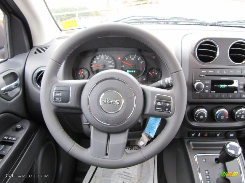 2011 Jeep Compass 2.0 Latitude Dark Slate Gray Steering Wheel Photo #44710567