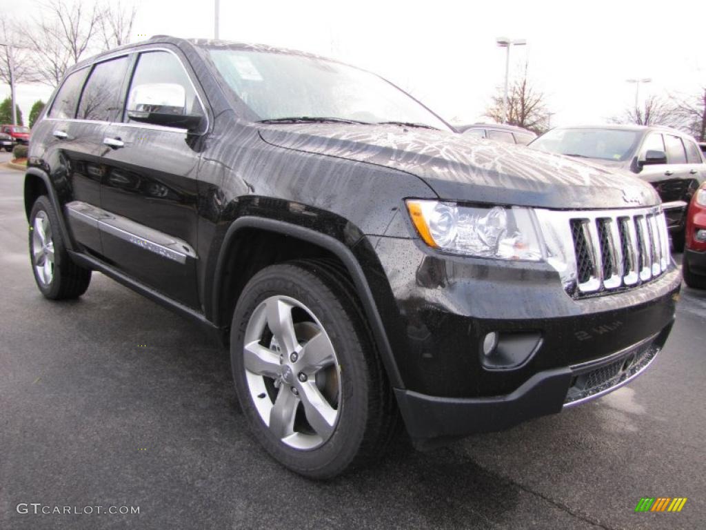Brilliant Black Crystal Pearl 2011 Jeep Grand Cherokee Overland Exterior Photo #44710971