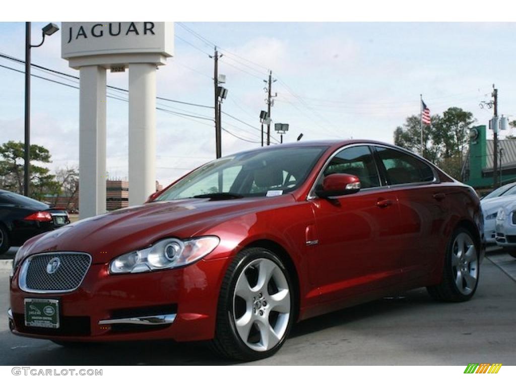 2009 XF Supercharged - Radiance Red Metallic / Champagne/Truffle photo #2
