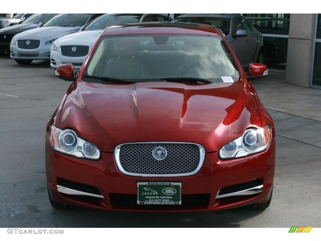 2009 XF Supercharged - Radiance Red Metallic / Champagne/Truffle photo #6