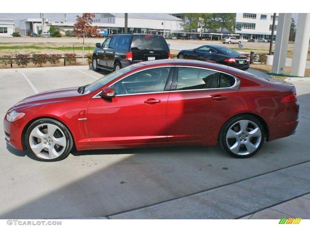 2009 XF Supercharged - Radiance Red Metallic / Champagne/Truffle photo #8