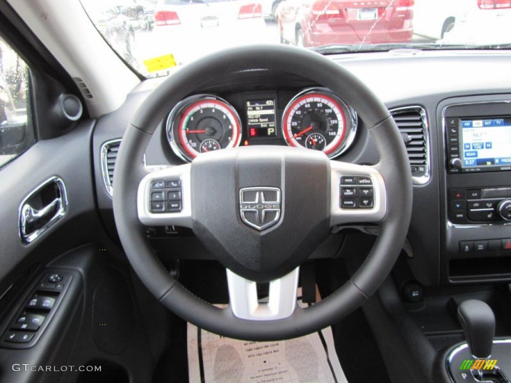 2011 Dodge Durango Crew Lux Black Steering Wheel Photo #44712878