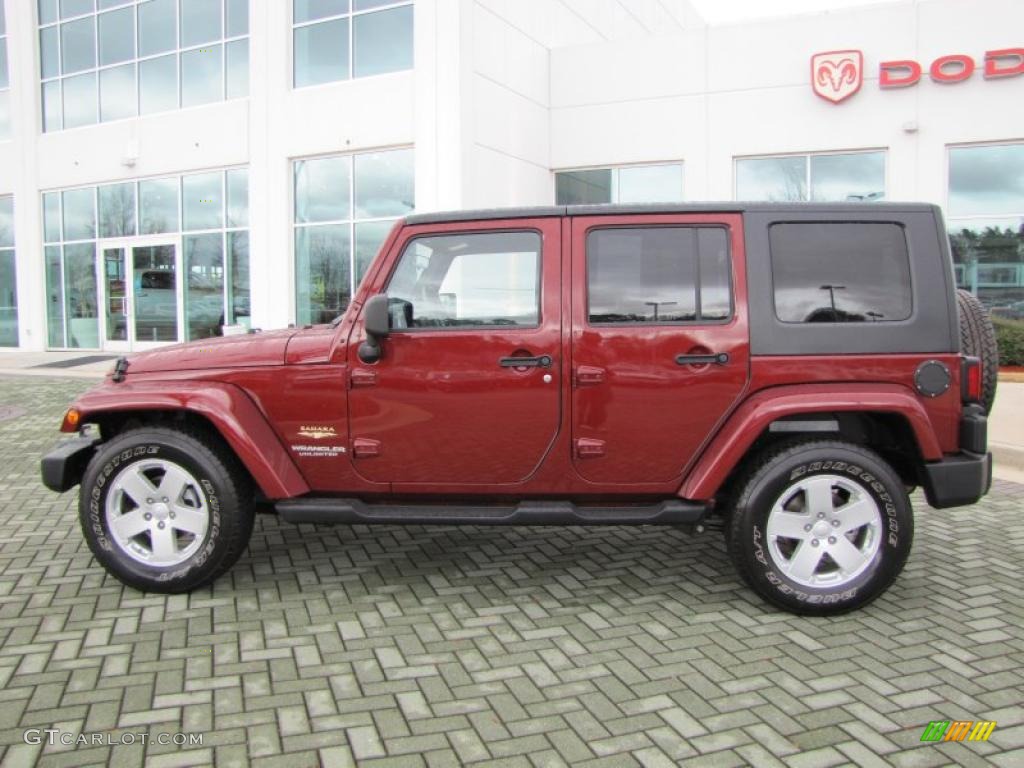 Red Rock Crystal Pearl 2008 Jeep Wrangler Unlimited Sahara Exterior Photo #44715079