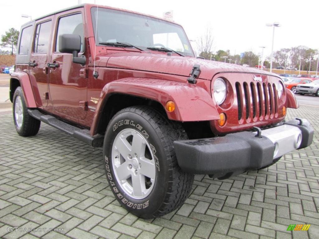 Red Rock Crystal Pearl 2008 Jeep Wrangler Unlimited Sahara Exterior Photo #44715143