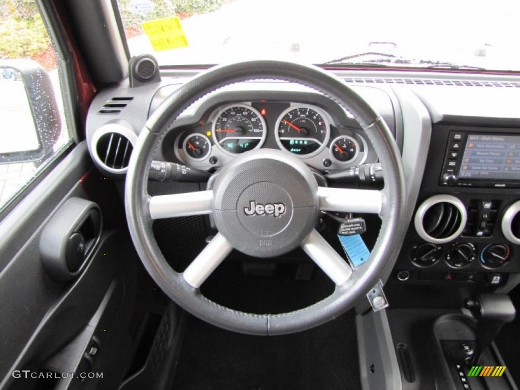 2008 Jeep Wrangler Unlimited Sahara Dark Slate Gray/Med Slate Gray Steering Wheel Photo #44715419